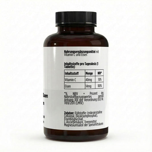 Eisen + Vitamin C - 120 vegane Tabletten